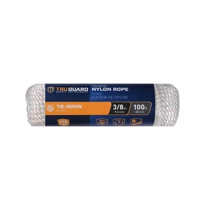 Mibro 0.37 in. x 100 ft. Tru Guard Nylon Rope, White 231579